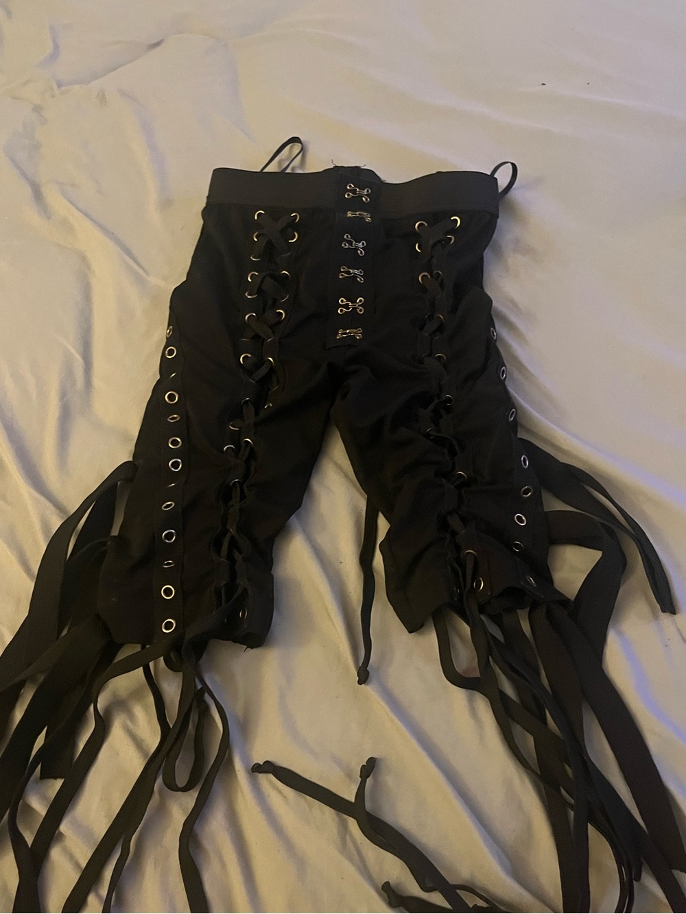 Fashion Nova Black Shorts with Gold Hook-and-Eye Details